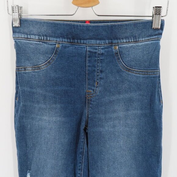 Spanx Womens Small Distressed Ankle Skinny Jeans 20203R Medium Blue Wash Denim - Picture 2 of 11